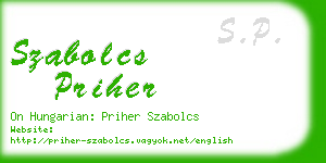 szabolcs priher business card